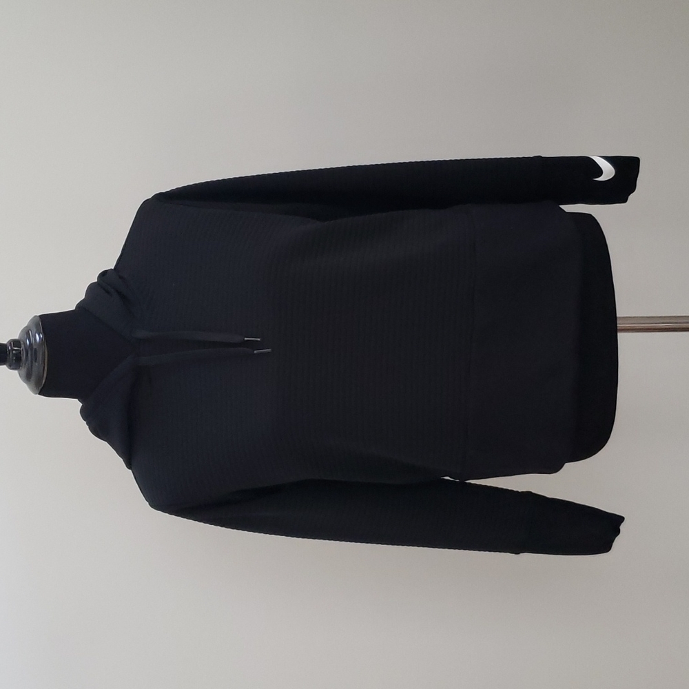 Nike Black Ribbed Dri-Fit Hoodie, Size Medium